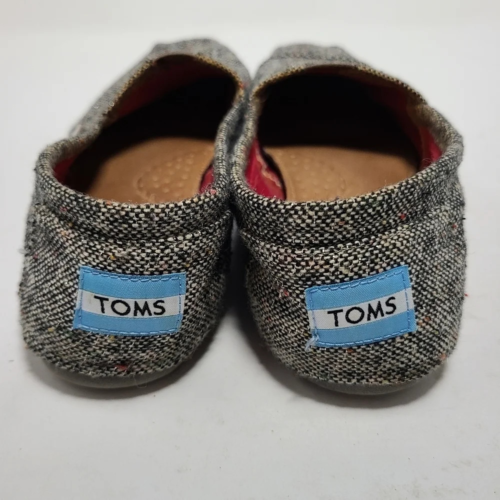 Toms Classic Silver Karsen Tweed Slip-On Shoes 7 - Picture 5 of 7
